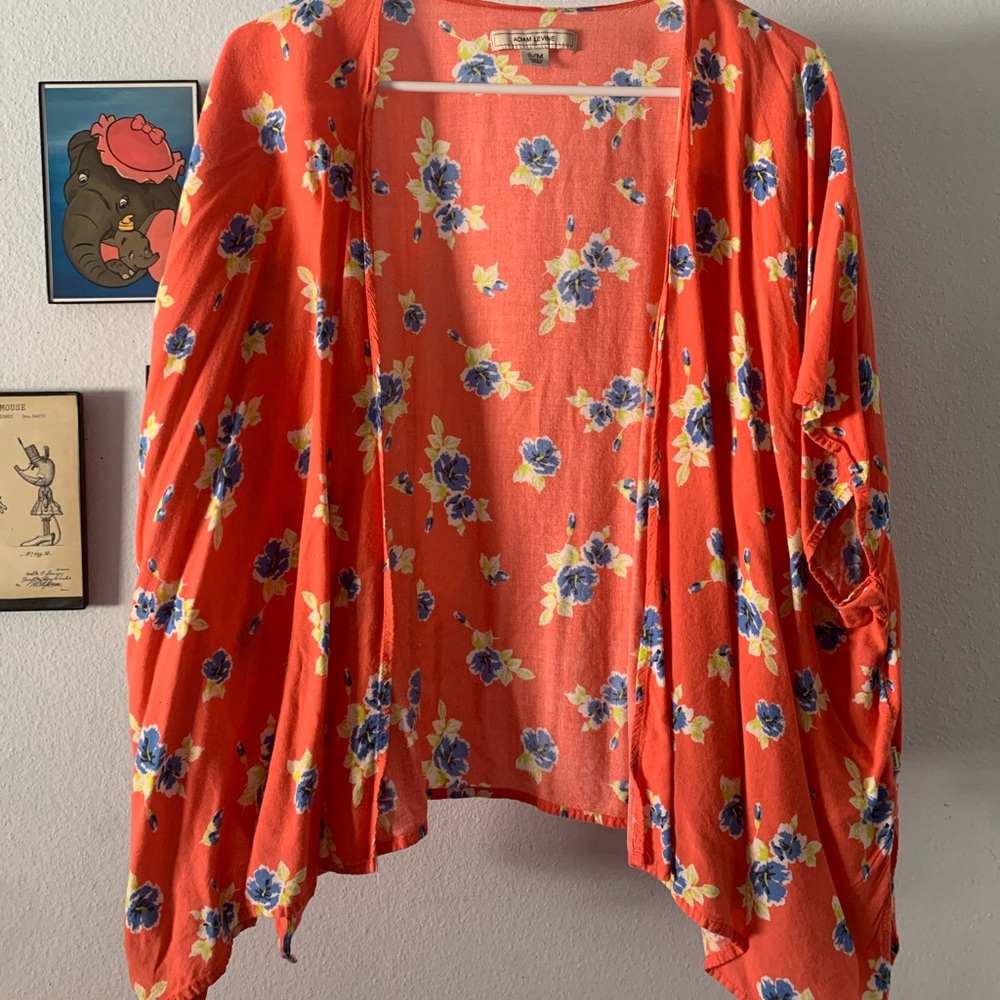 Coral flower cardigan